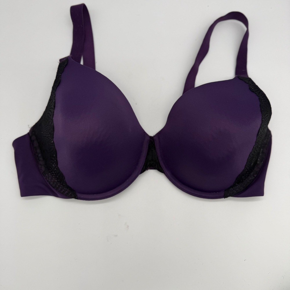 Vanity Fair 75260 Purple Lace Trim Underwire T-Shirt Bra 38D
